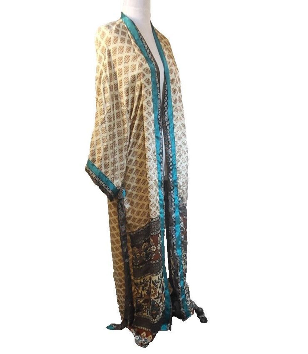 Gorgeous Silk Robe Made From Recycled Saris Kimono Style One Size